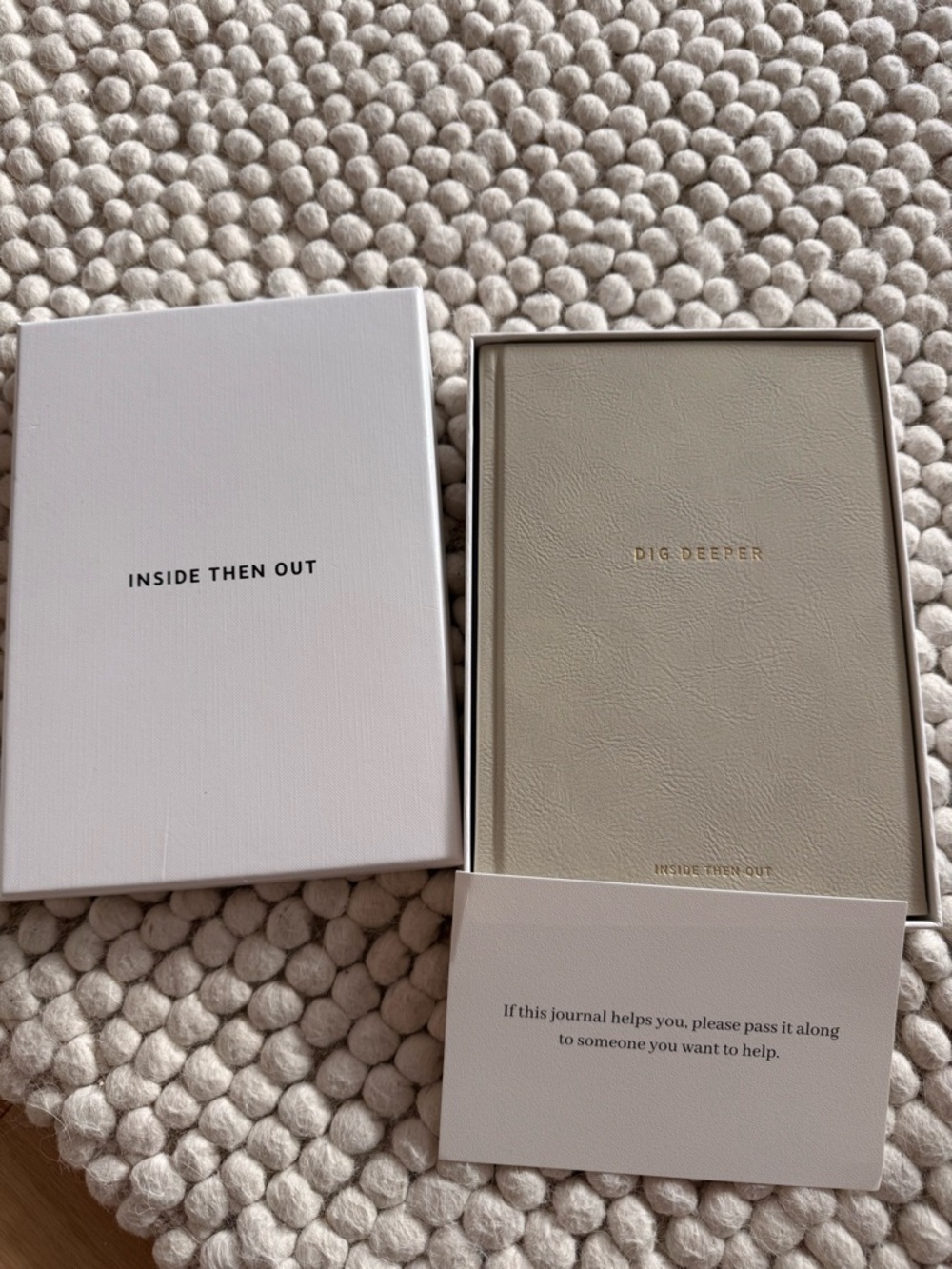 DIG DEEPER Leather Journal - Light Taupe